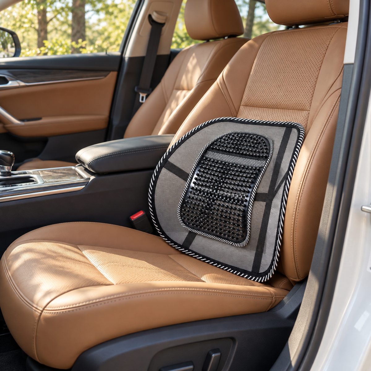 🚗 Lumbar Cushion | Breathable Mesh | Cars | Drivers | Beaded Contour