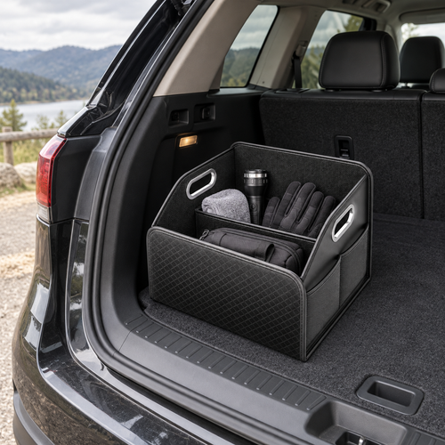 🚘 Trunk Organizer | Leather-Look | Grocery Runs | Drivers | Quilted Compartments