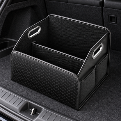 🚘 Trunk Organizer | Leather-Look | Grocery Runs | Drivers | Quilted Compartments