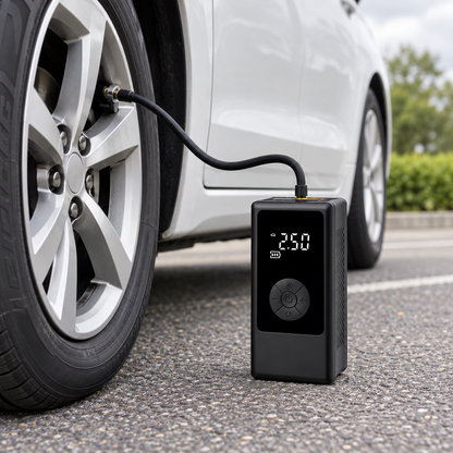 🚗 Portable Tire Inflator | Plastic Shell | Road Trips | Car Owners | LED Display