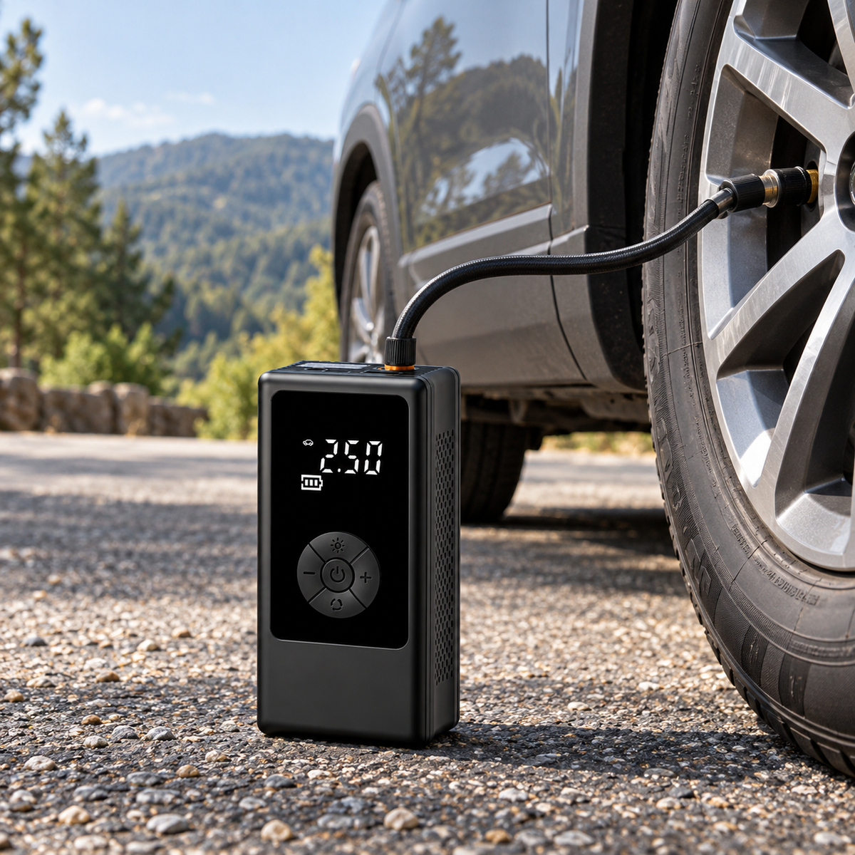 🚗 Portable Tire Inflator | Plastic Shell | Road Trips | Car Owners | LED Display