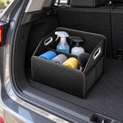 🚘 Trunk Organizer | Leather-Look | Grocery Runs | Drivers | Quilted Compartments