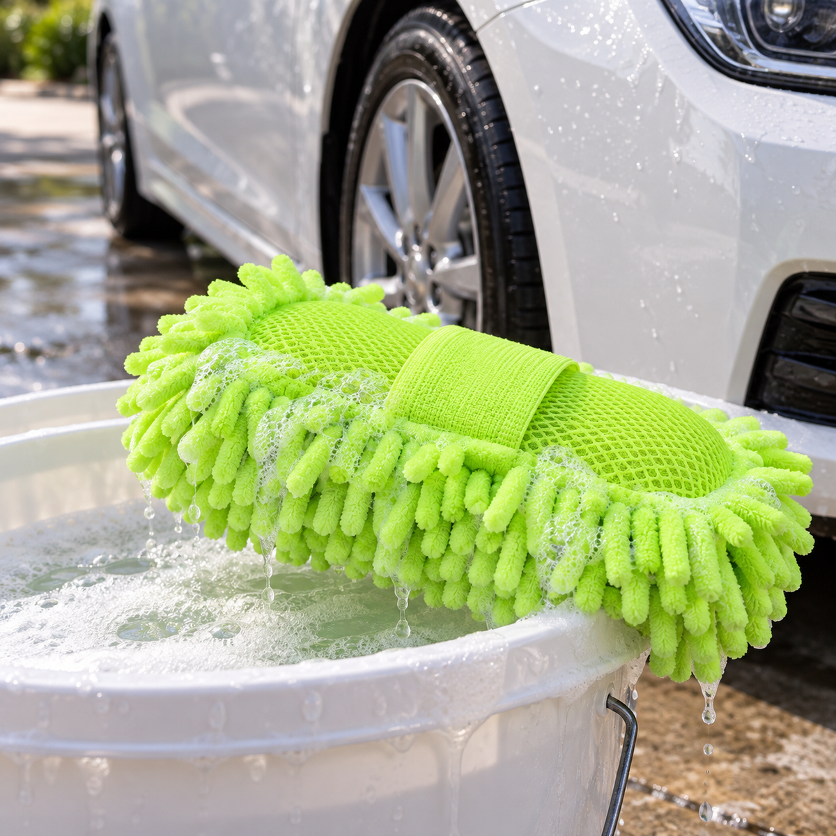 🧽 Car Wash Mitt | Chenille | Driveway | Drivers | Vivid Colors