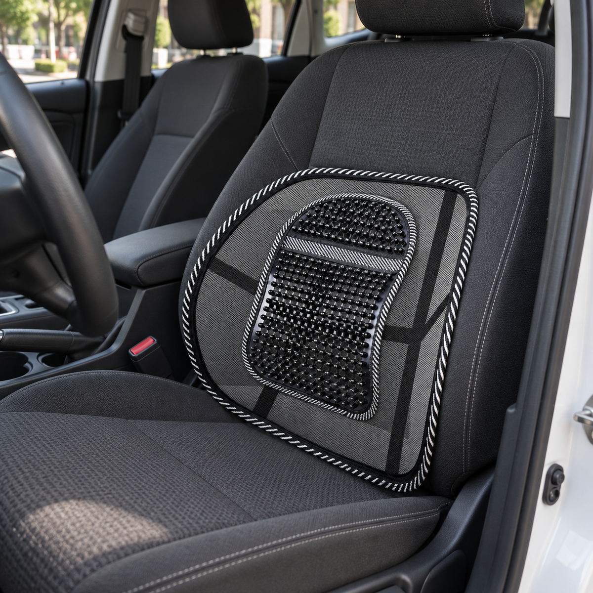 🚗 Lumbar Cushion | Breathable Mesh | Cars | Drivers | Beaded Contour